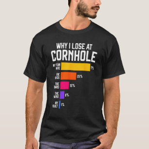 Camiseta Por que eu Perder em Cornhole Humor Toss Como um C
