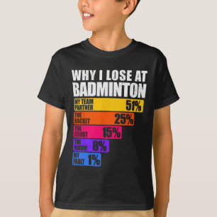 Camiseta Por Que Eu Perder No Humor De Badminton