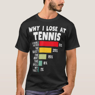 Camiseta Por Que Perco No Jogador de Tênis Piada Tênis Espo