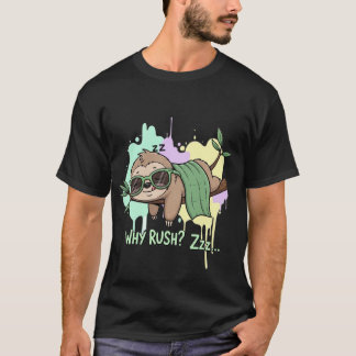 Camiseta Por que se Apressar? Zzz... Óculos de Sol Preguiço