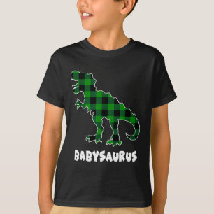 Camiseta Por Saurus T-rex Dinossauros Xadrez Dia de São Pat
