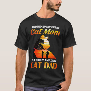 Camiseta Por trás de toda grande mãe de gato está um incrív