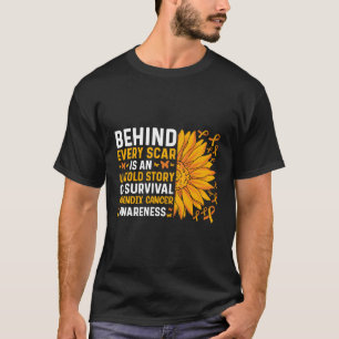 Camiseta Por Trás De Todas As Cicatrizes Está Um Cancer De