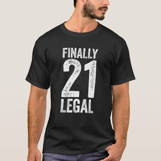 Camiseta Por último, 21 aniversário de 21 anos legal (Frente)