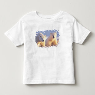 Camiseta Porca do urso polar com o filhote em um gelo de