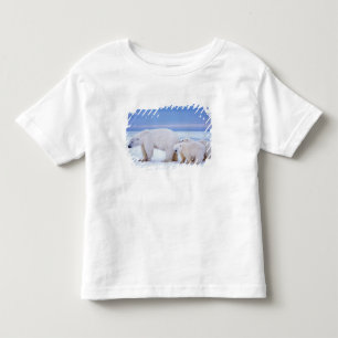 Camiseta Porca do urso polar com os filhotes no gelo de