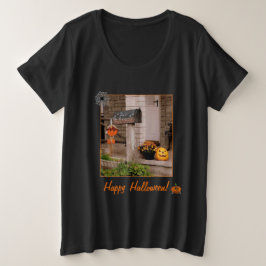 Camiseta 'Porch do Halloween' Senhoras e de tamanh