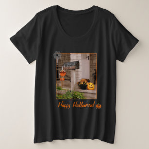 Camiseta 'Porch do Halloween' Senhoras e de tamanh