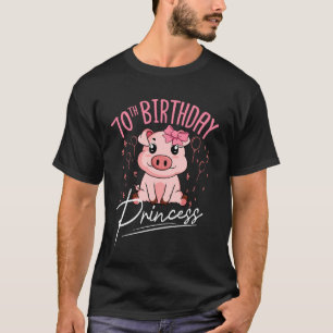 Camiseta Porco 70º Aniversário Princesa Fazenda Festa Porco