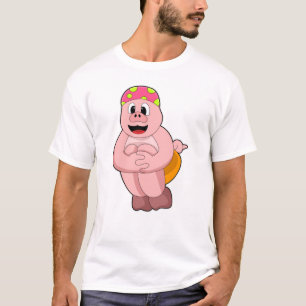 Camiseta Porco a saltar para a água