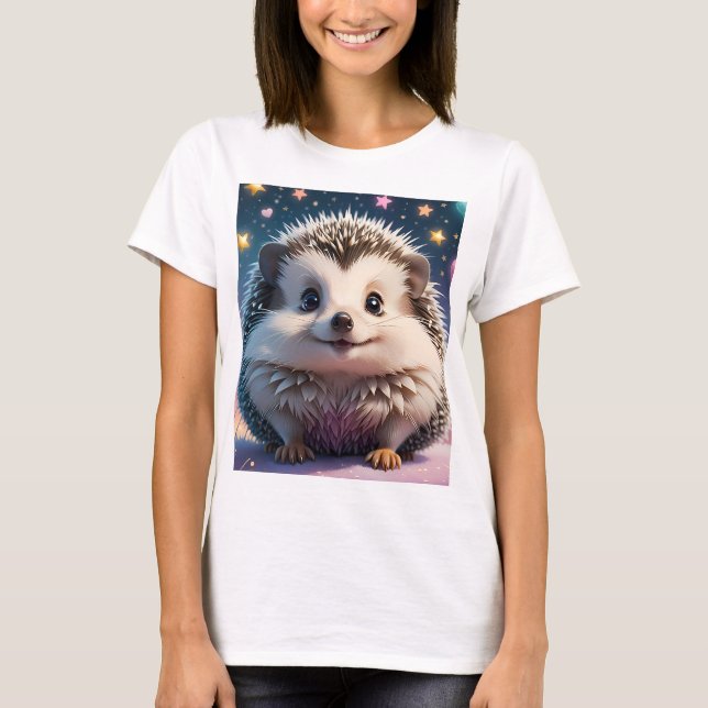 Camiseta Porco Adorável com estrelas e corações (Frente)