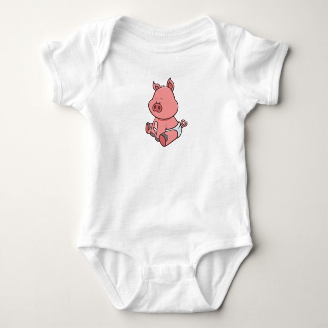 Camiseta Porco bebê personalizável (Frente)