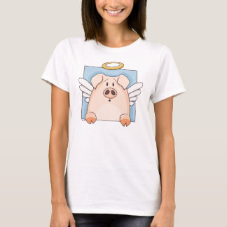 Camiseta Porco bonito do anjo dos desenhos animados