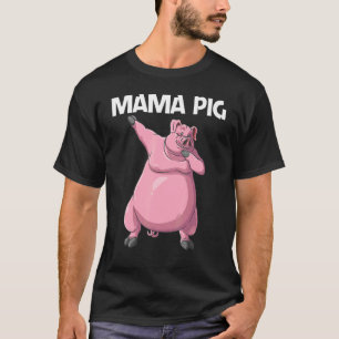 Camiseta Porco Bonito Para Mulheres Mãe Comida Animal
