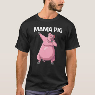 Camiseta Porco Bonito Para Mulheres Mãe Comida Animal