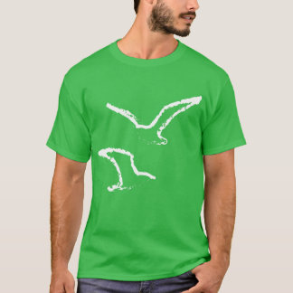 Camiseta Porco Branco Desenhado Arado Voando Aves de Caivoa