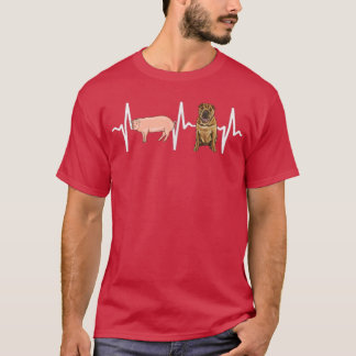 Camiseta Porco chinês Shar-Pei Heartbeat Dog Lover