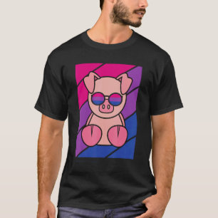 Camiseta Porco Com Bandeira Bissexual Lgbtq Ord Ally Prid