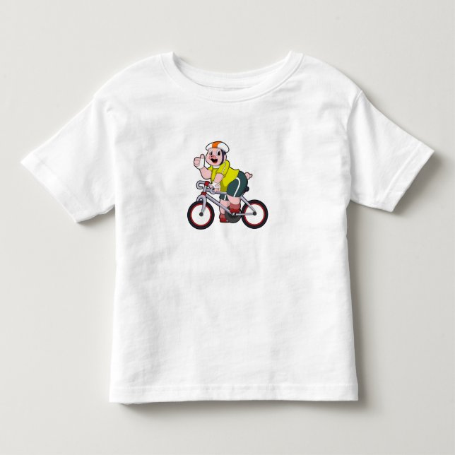 Camiseta Porco com Bicicleta & Capacete (Frente)