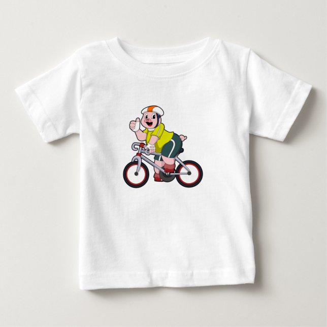 Camiseta Porco com Bicicleta e Capacete (Frente)