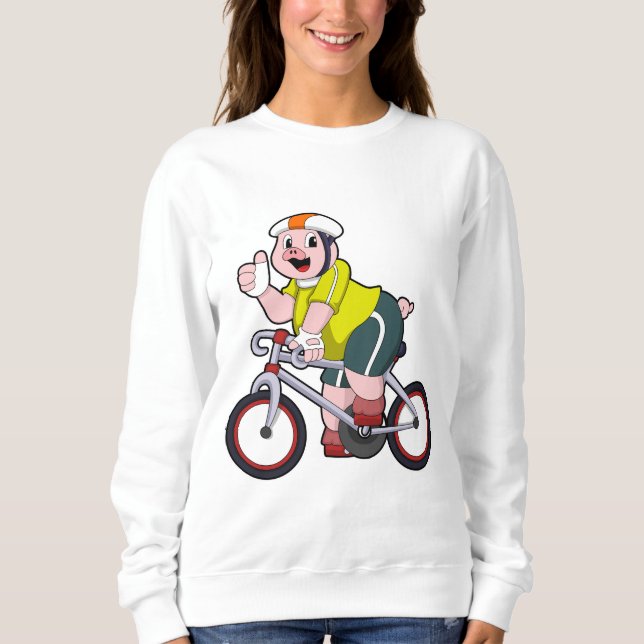 Camiseta Porco com Bicicleta e Capacete (Frente)