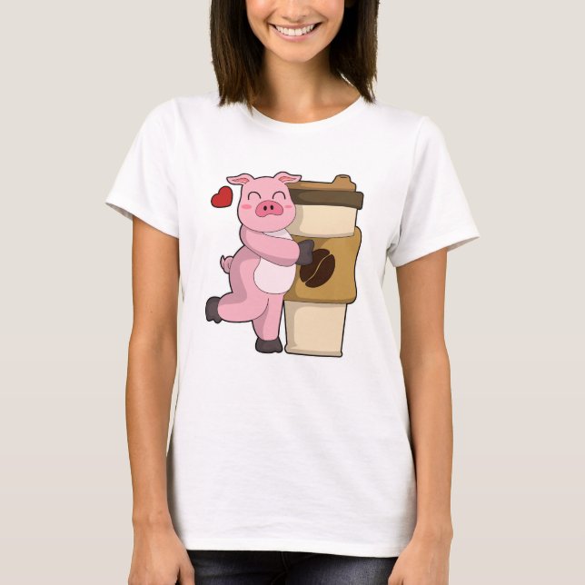 Camiseta Porco com café (Frente)