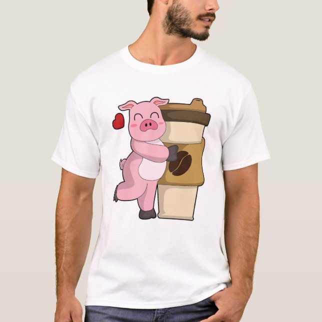 Camiseta Porco com café (Frente)