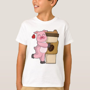 Camiseta Porco com café