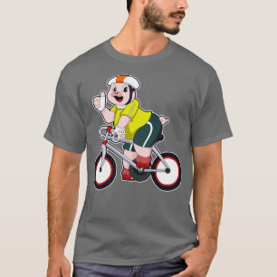 Camiseta Porco com Capacete de Bicicleta
