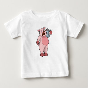Camiseta Porco com pote de café