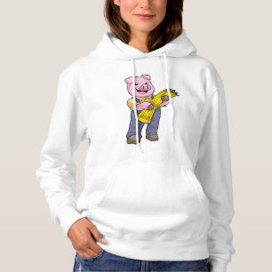 Camiseta Porco como agricultor com palha