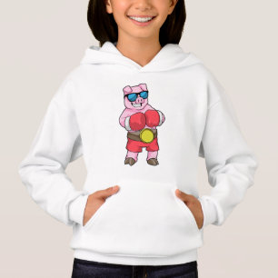 Camiseta Porco como Boxer com luvas in a box