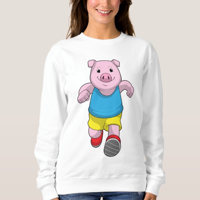 Camiseta Porco como Executante em Execução (Frente)