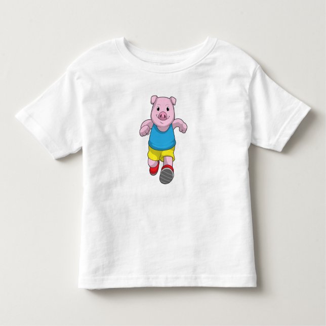 Camiseta Porco como Executante em Execução (Frente)