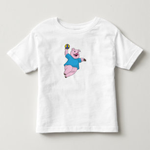 Camiseta Porco como jogador de Andebol com Andebol