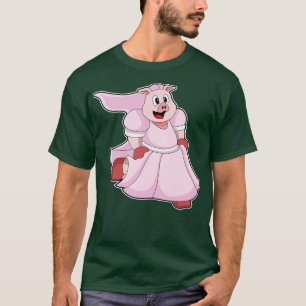 Camiseta Porco como noiva com vestido de noiva