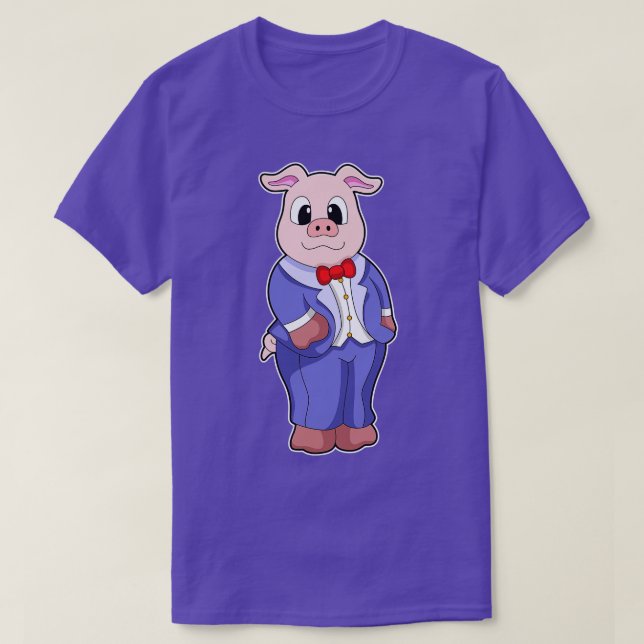 Camiseta Porco como noivo com roupa (Frente do Design)