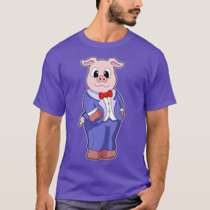 Camiseta Porco como noivo com roupa