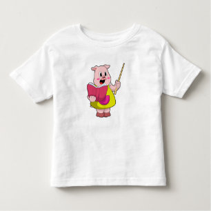 Camiseta Porco como Professor com Livro