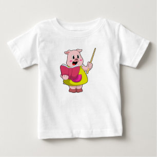 Camiseta Porco como Professor com Livro