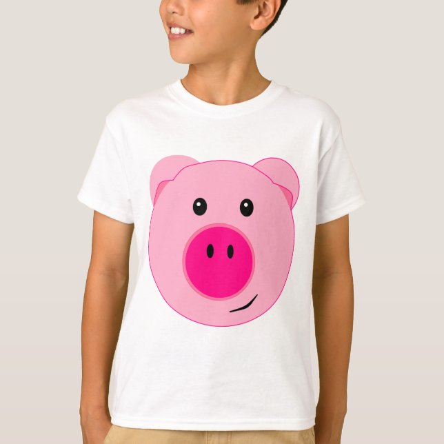 Camiseta Porco cor-de-rosa bonito (Frente)