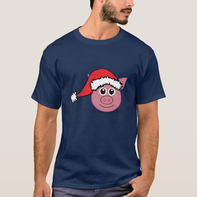 Camiseta Porco de Natal bonito (Frente)