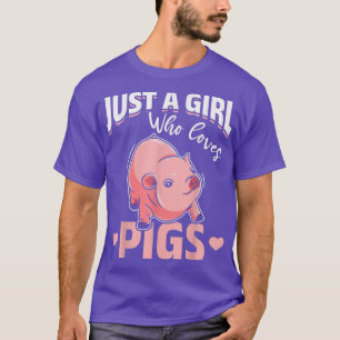 Camiseta Porco De Porco Adora Uma Menina Que Adora Porcos