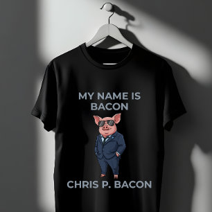 Camiseta Porco de Terno Óculos de Sol Piada Engraçada