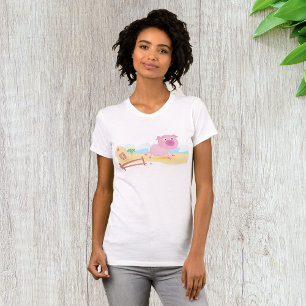 Camiseta Porco Divertido na Fazenda com o Barn e a Cerca
