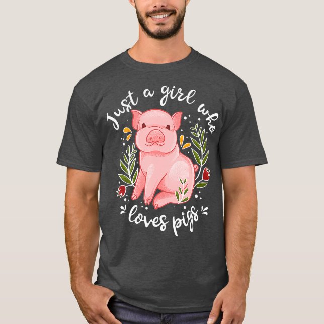 Camiseta Porco Dizendo A Menina Que Ama Os Porcos (Frente)