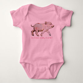 Camiseta Porco e borboletas cor-de-rosa