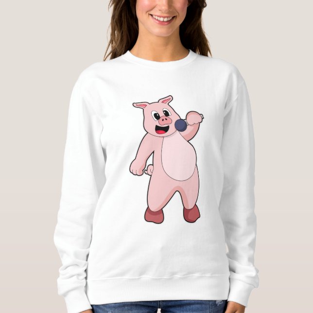 Camiseta Porco em Canto com Microfone (Frente)