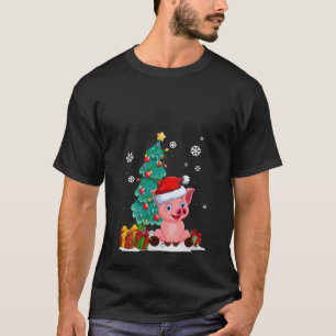 Camiseta Porco Engraçado Adora Porco Noel Bonito Que Natal