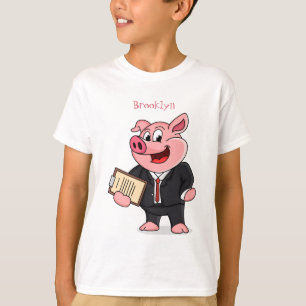 Camiseta Porco engraçado em desenhos animados